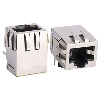 1X1 10 100Base-Tx RJ45 Single Port / RJ45 Ethernet Jack Without LEDS Tab Down
